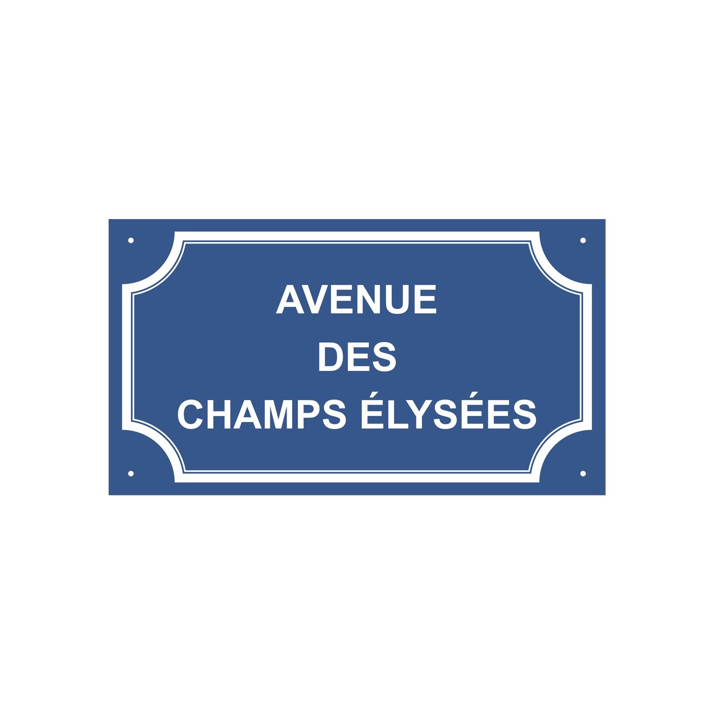 Plaque de rue en alu  "Avenue des Champs Elysées"