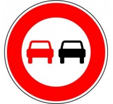 Kit ou panneau seul type routier "Interdiction de dépasser tous véhicules" ref: B3