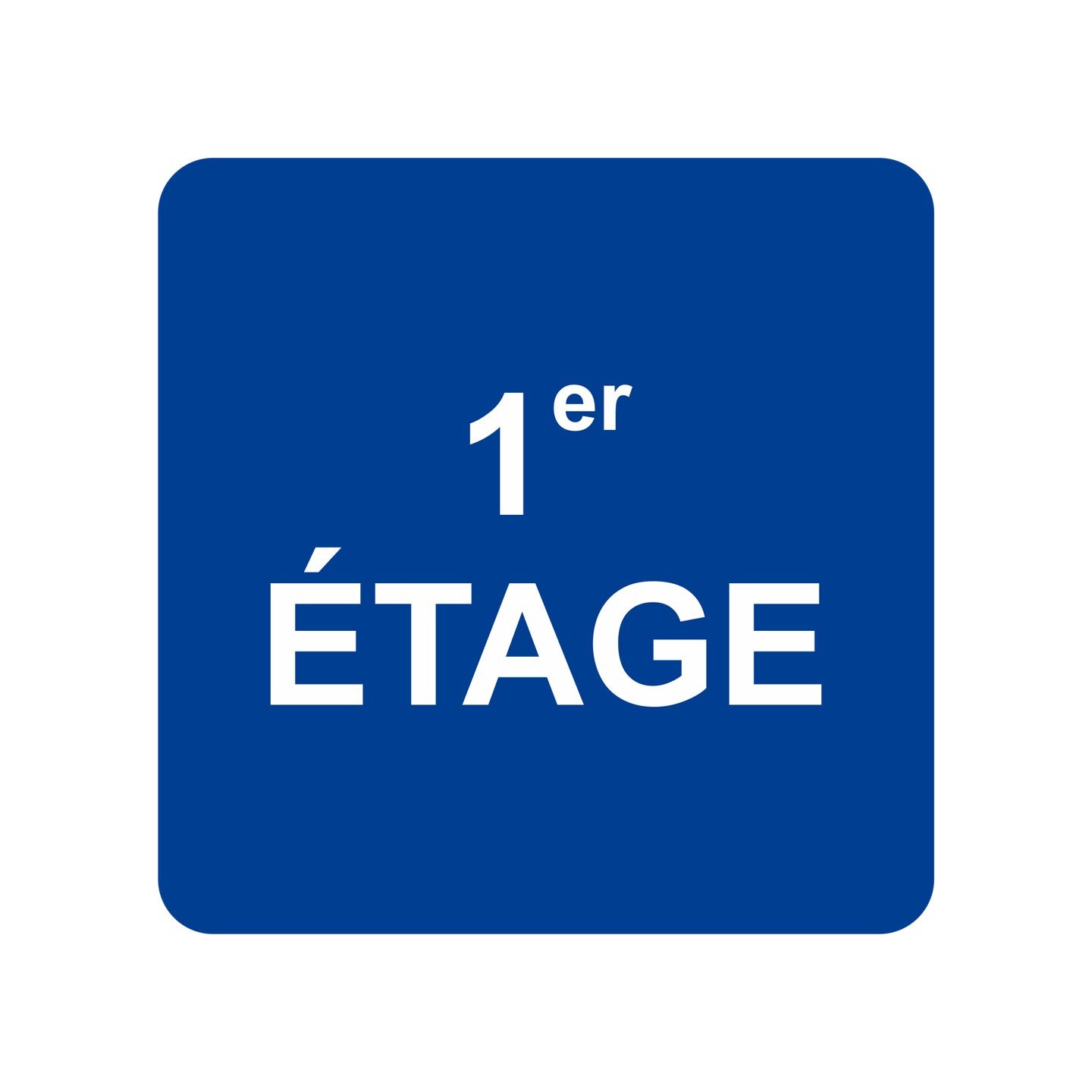 Plaque porte 1er Etage bleue