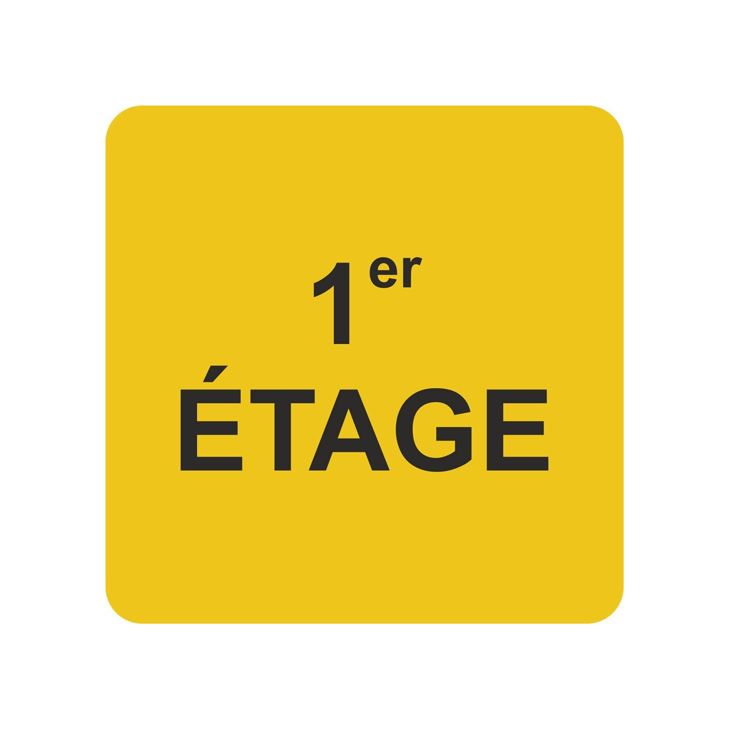 Plaque porte 1er Etage jaune