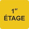 Plaque porte 1er Etage jaune