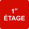 Plaque porte 1er Etage rouge