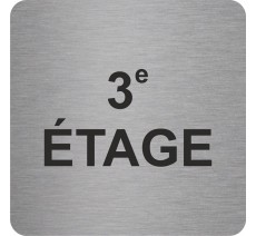 Plaque porte carré 3e étage alu