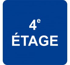 Plaque porte 4e Etage bleue