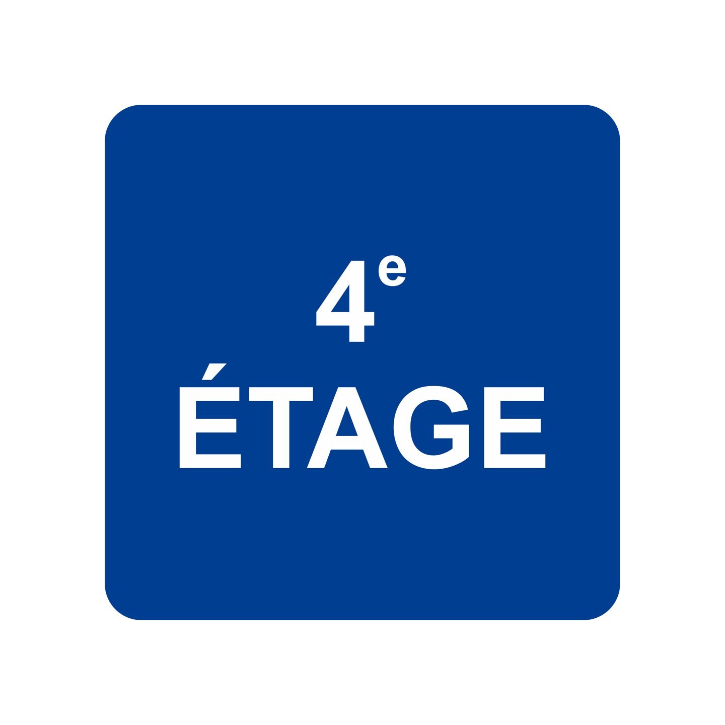 Plaque porte 4e Etage bleue