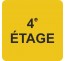 Plaque porte 4e Etage jaune