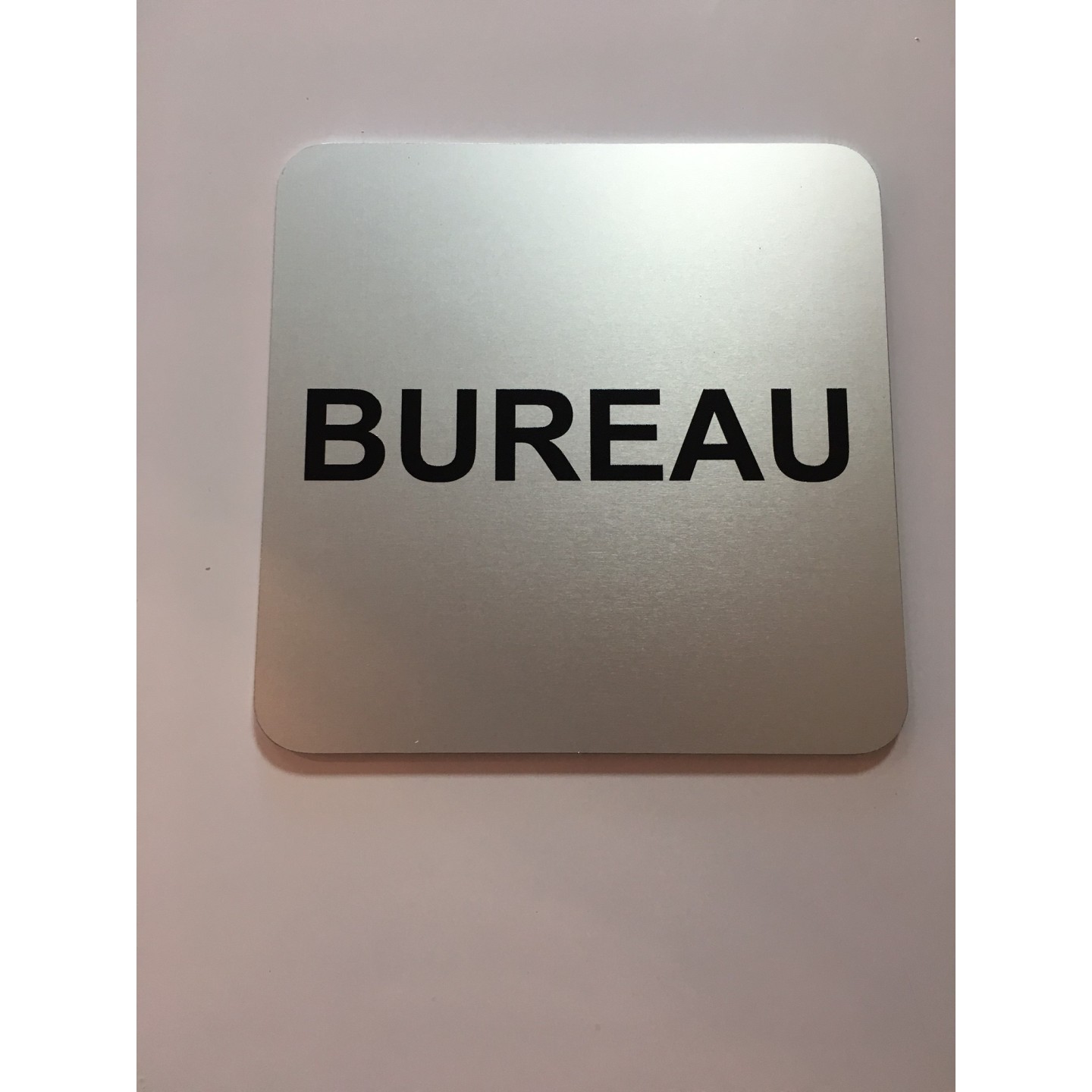 Plaque porte alu picto carré bureau