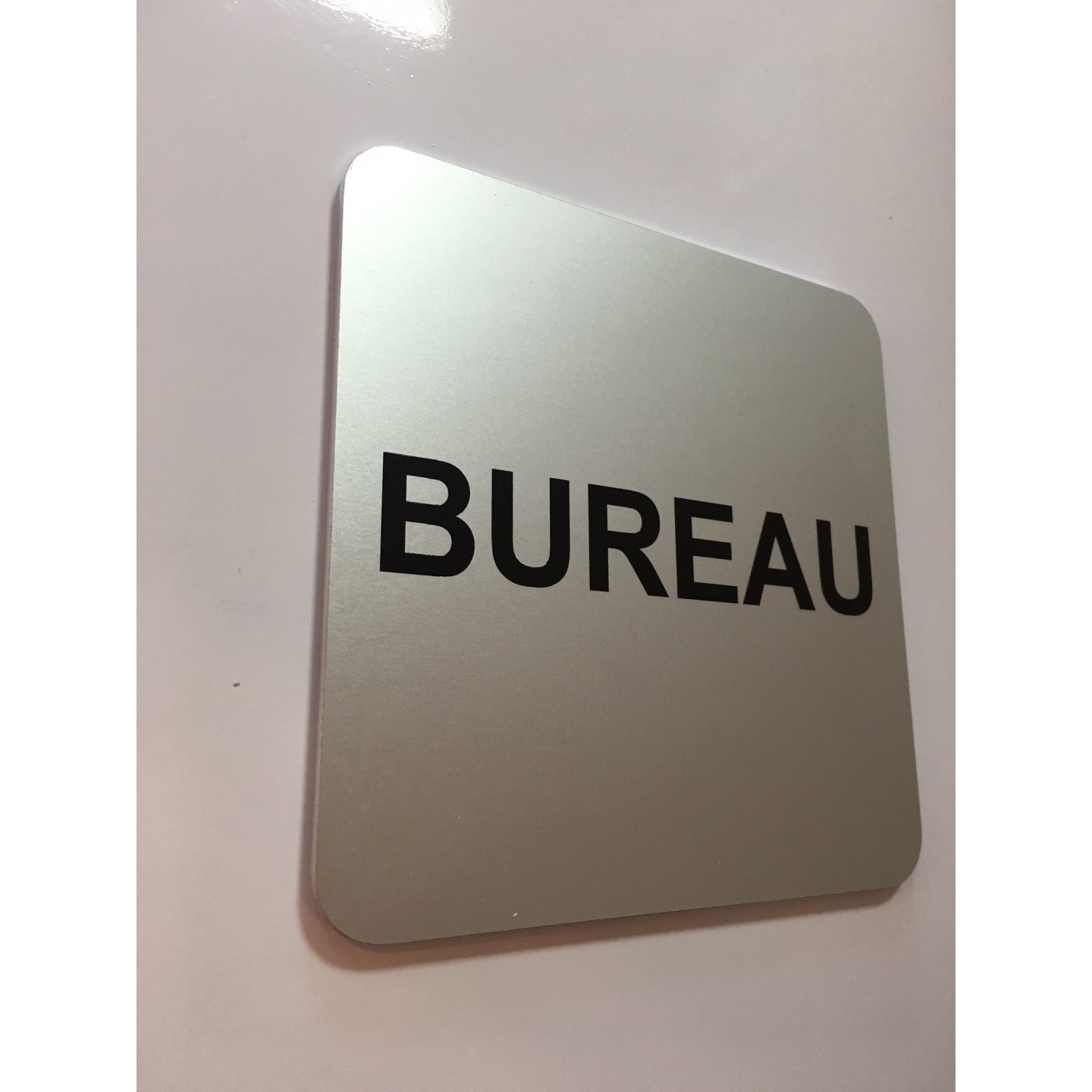 Plaque porte alu picto carré bureau