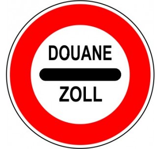 Panneau routier "Arrêt au poste de douane" B4