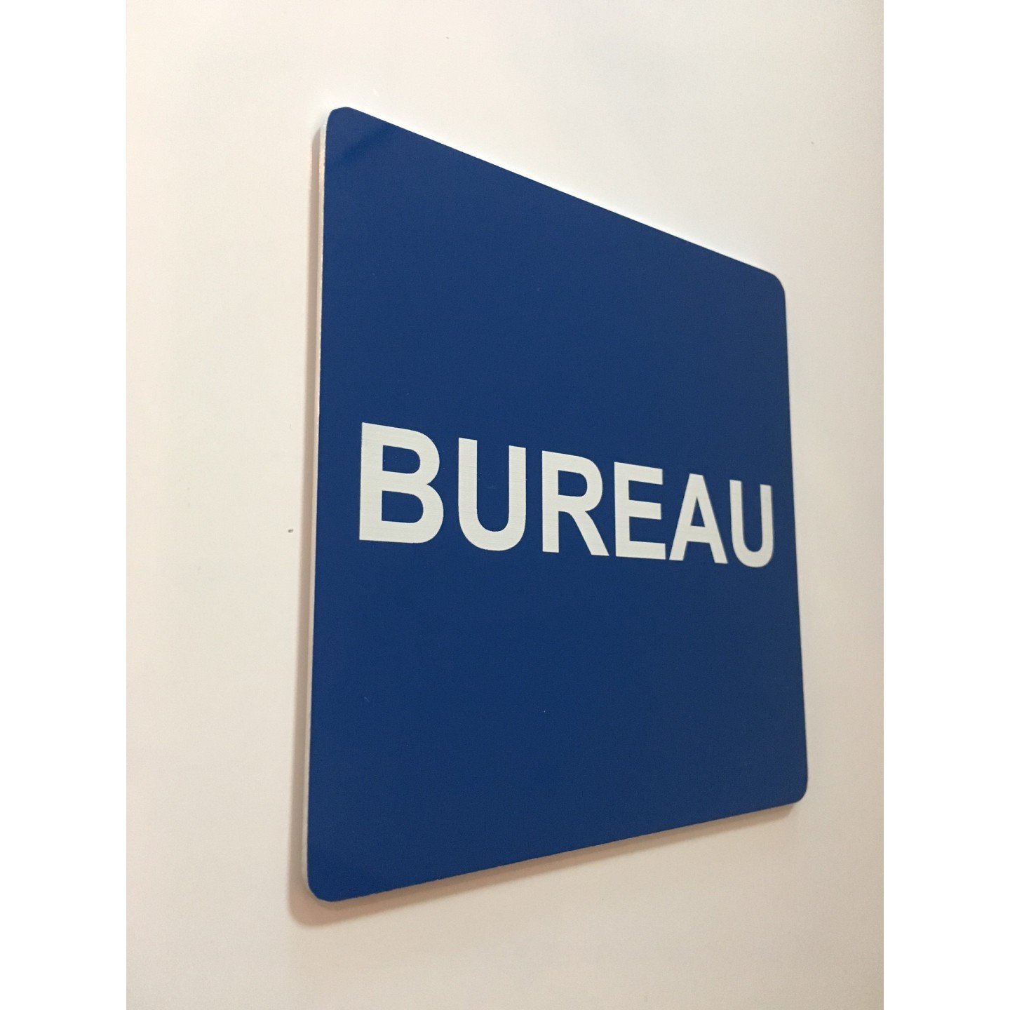 Plaque porte alu picto carré bureau