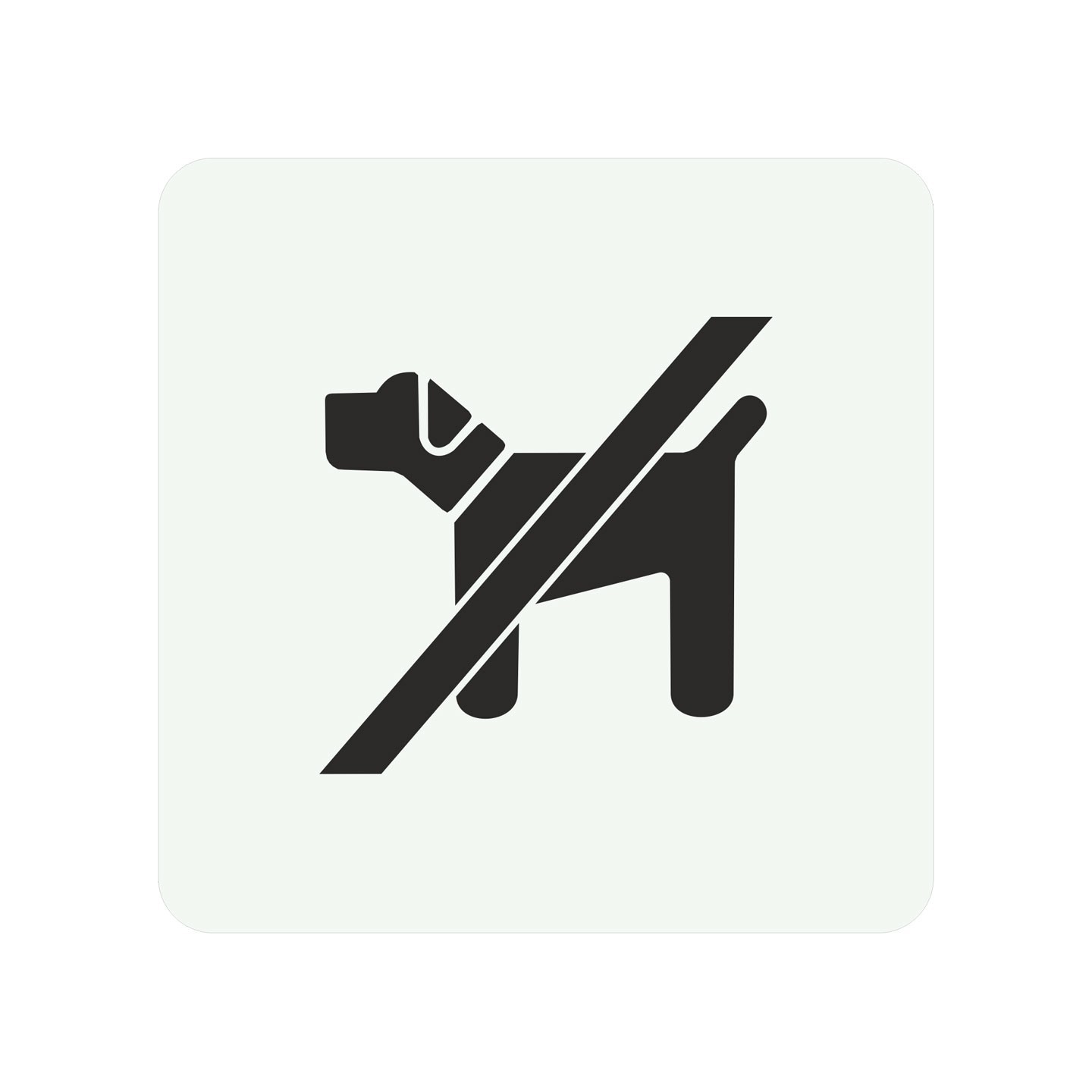 Plaque porte interdit aux chiens blanche