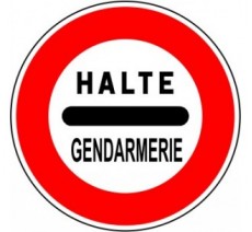Panneau routier "Arrêt au poste de gendarmerie" B5a