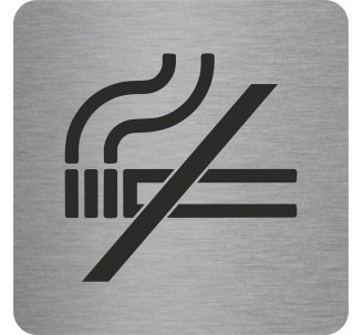 Plaque porte alu picto carré défense de fumer