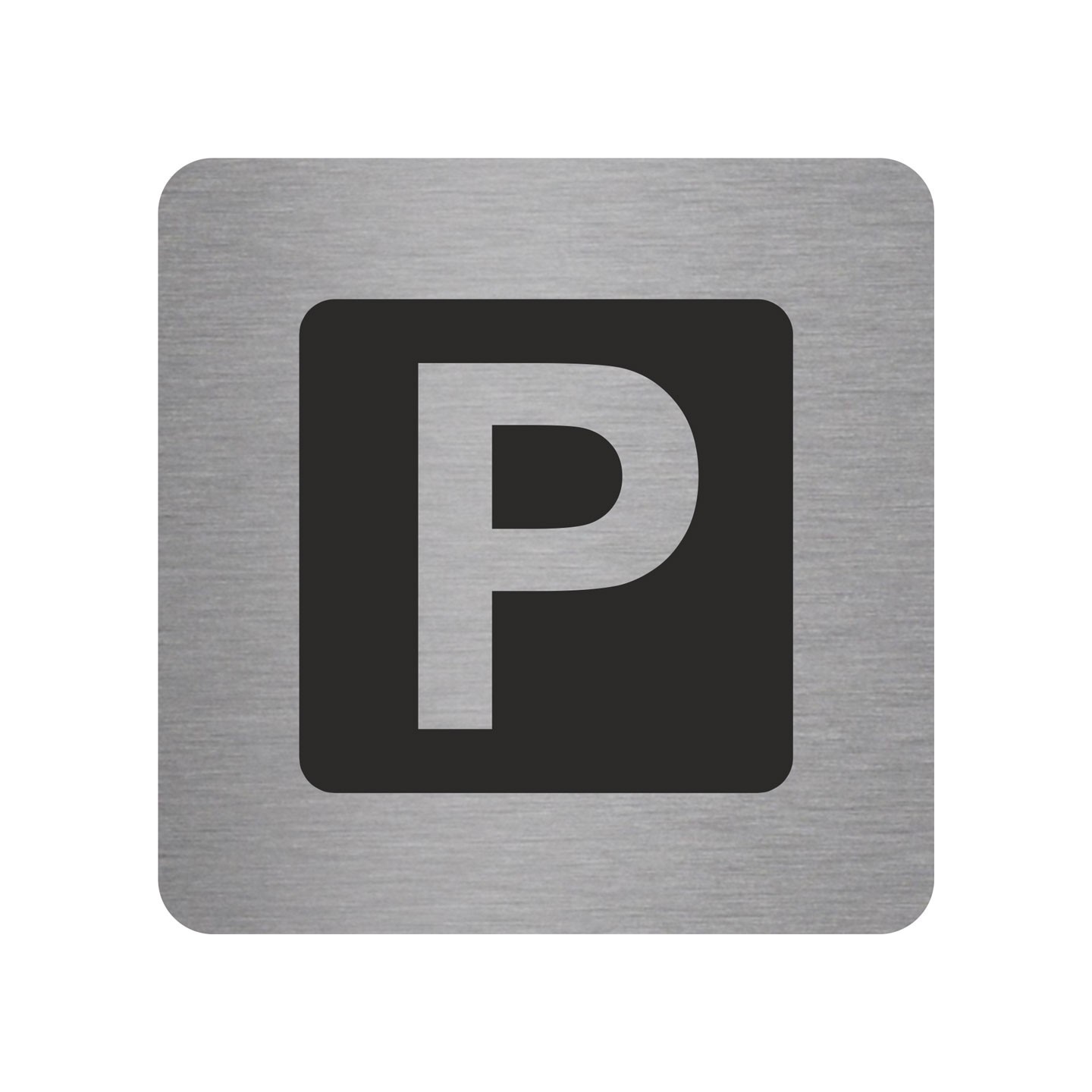 Plaque porte carrée parking alu