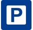 Plaque porte carrée parking bleue