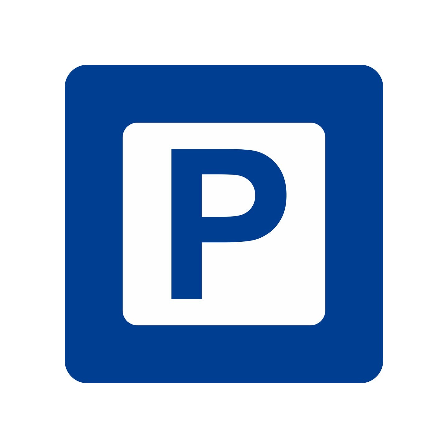 Plaque porte carrée parking bleue