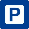 Plaque porte carrée parking bleue