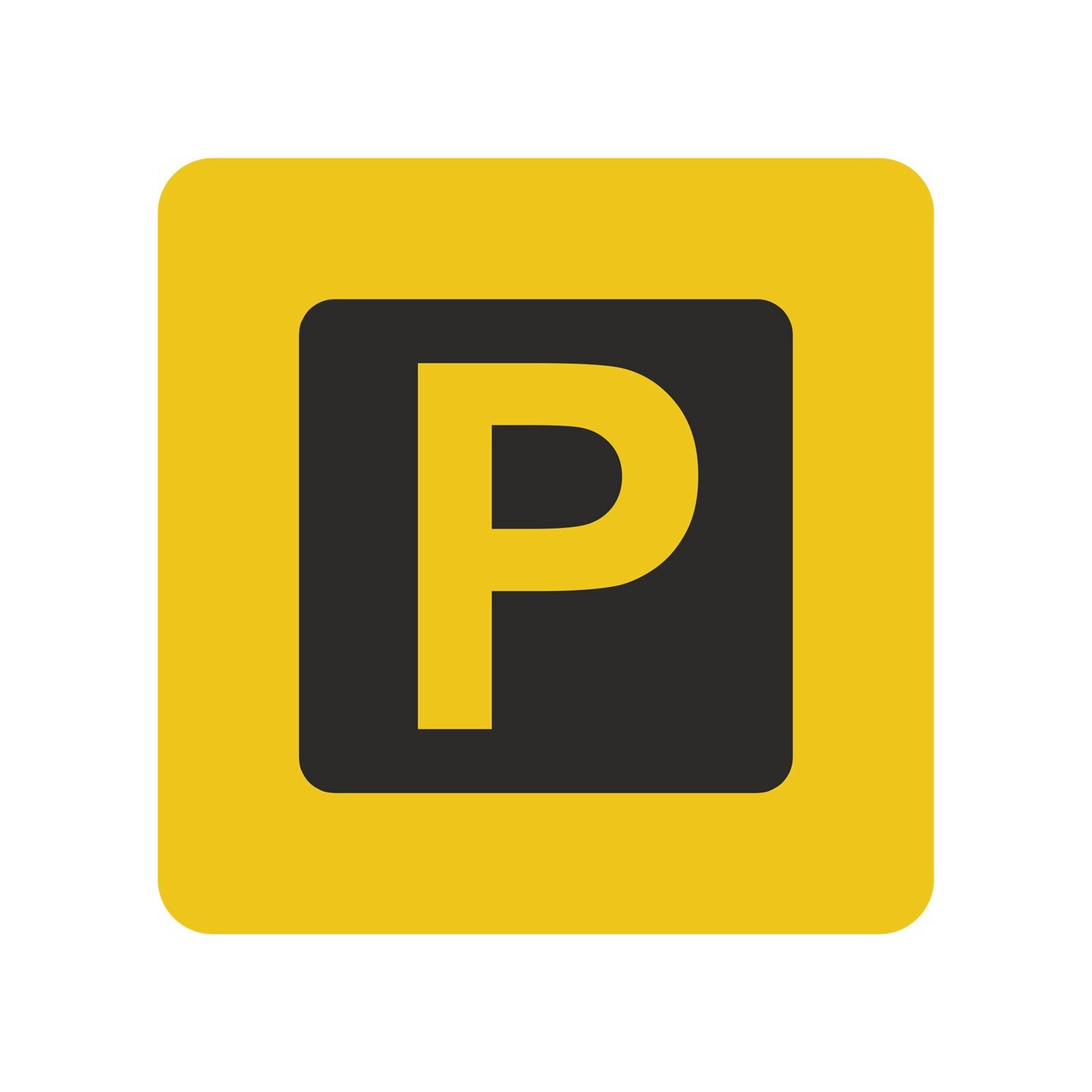 Plaque porte carrée parking jaune