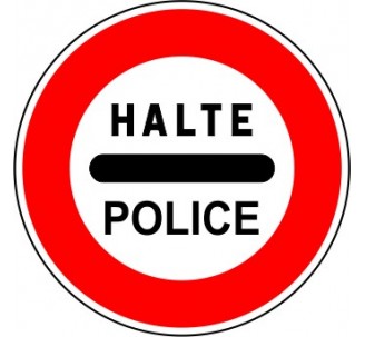 Panneau routier "Arrêt au poste de police" B5b