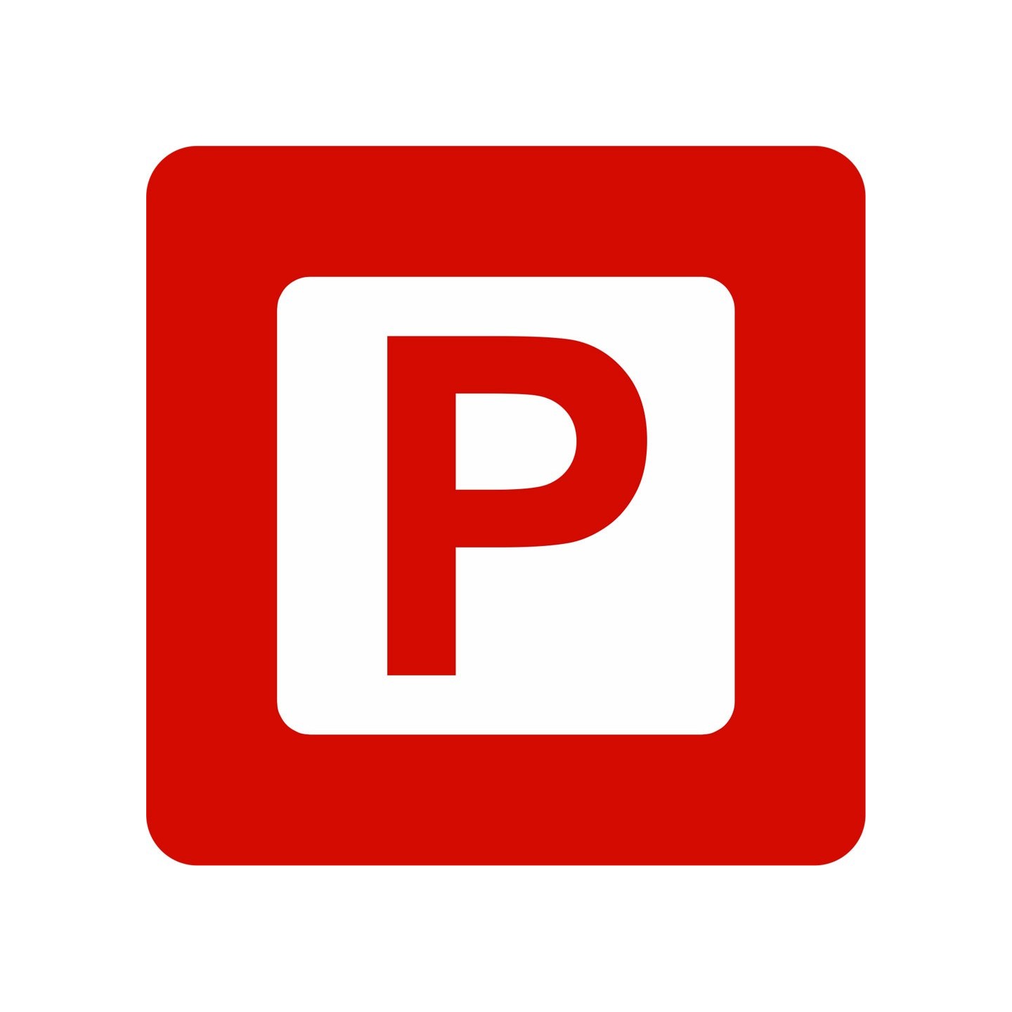 Plaque porte carrée parking rouge