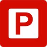 Plaque porte carrée parking rouge