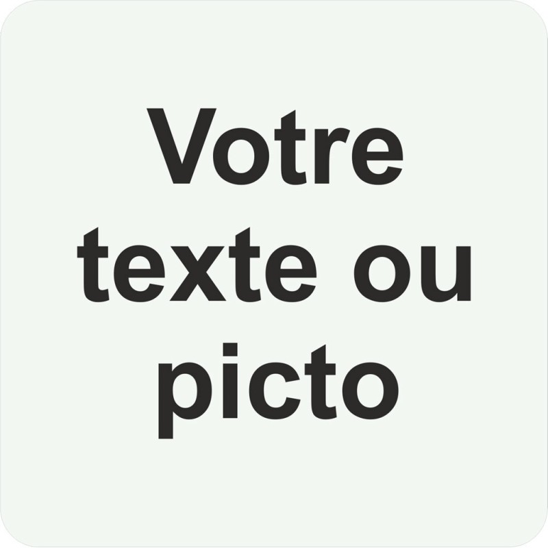 Plaque porte carrée texte personnalisé blanc