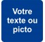 Plaque porte carrée texte personnalisé bleue