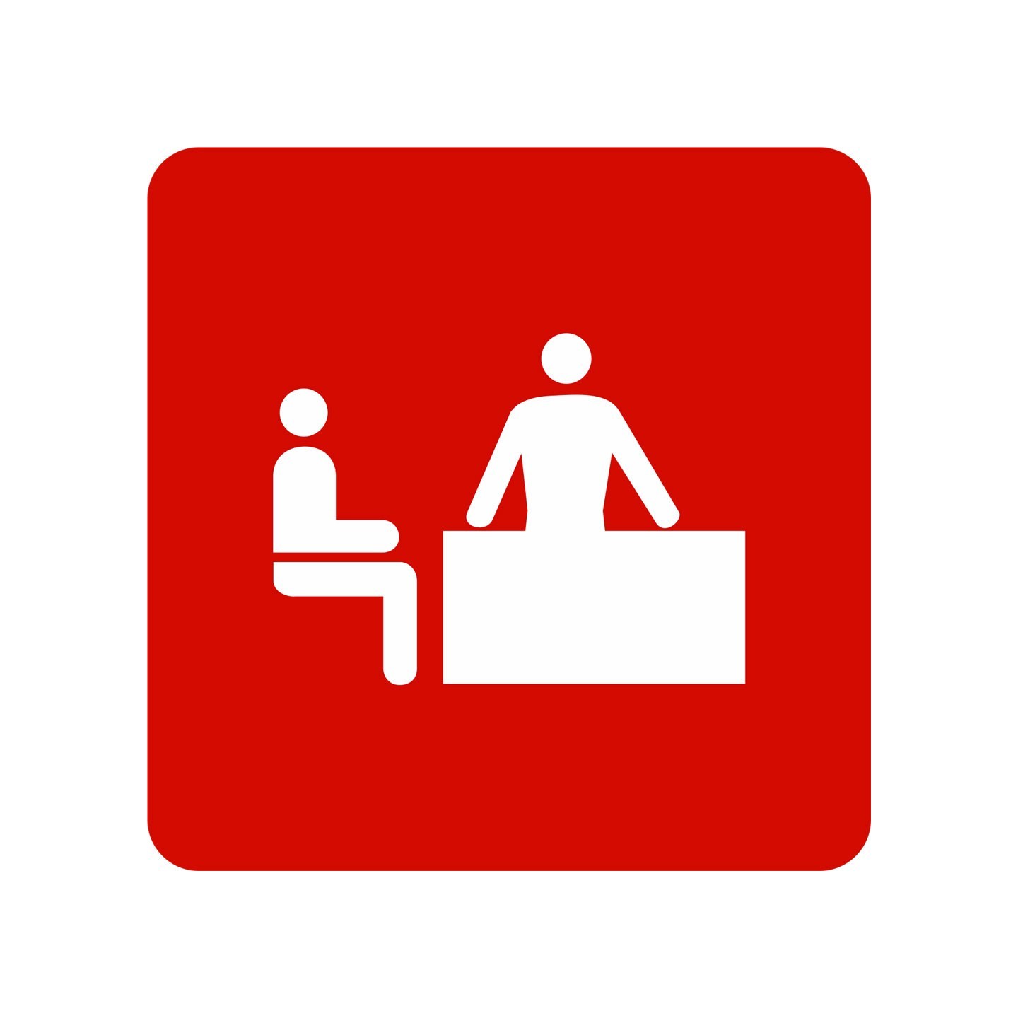 Plaque porte alu picto carré logo bureau