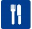 Plaque porte carré couverts, restaurant bleu