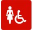 Plaque porte alu picto carré toilettes femme, handicapé