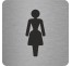 Plaque porte alu picto carré toilettes femme