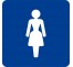 Plaque porte carré toilettes femme bleue