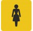 Plaque porte carré toilettes femme jaune