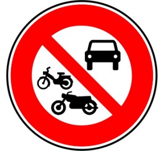 Kit ou panneau seul type routier "Accès interdit à tous véhicules" ref: B7b