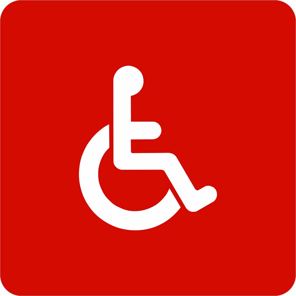 Sticker Handicap Carré Blanc - Autocollant Handicapé (10 cm / 10 cm)