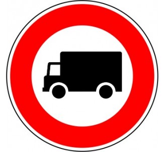Panneau routier "Accès interdit aux camions" B8