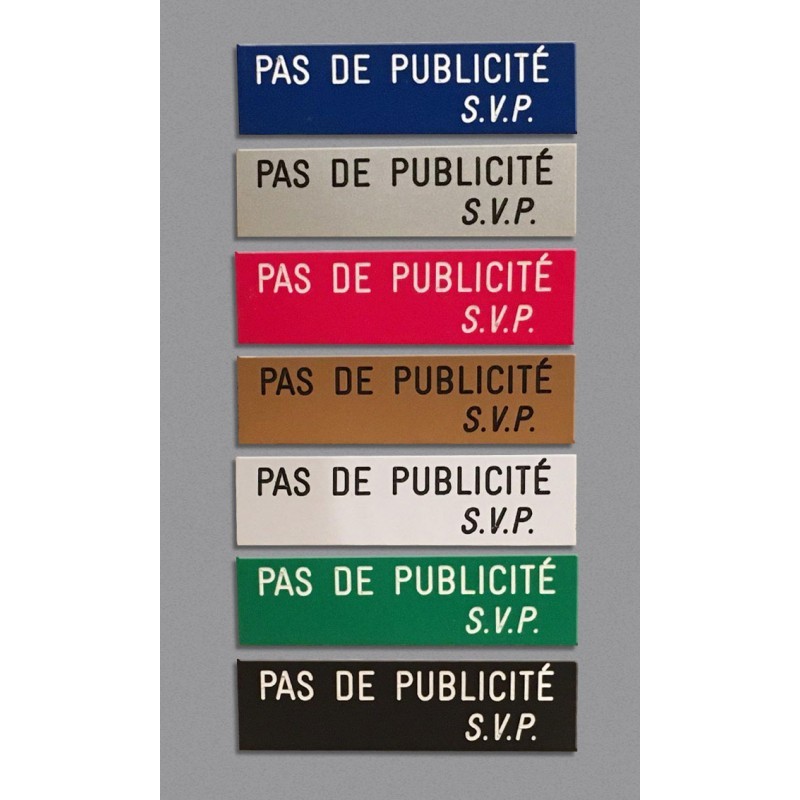 Plaques pas de pub - Stop pub - Plaqueomatic