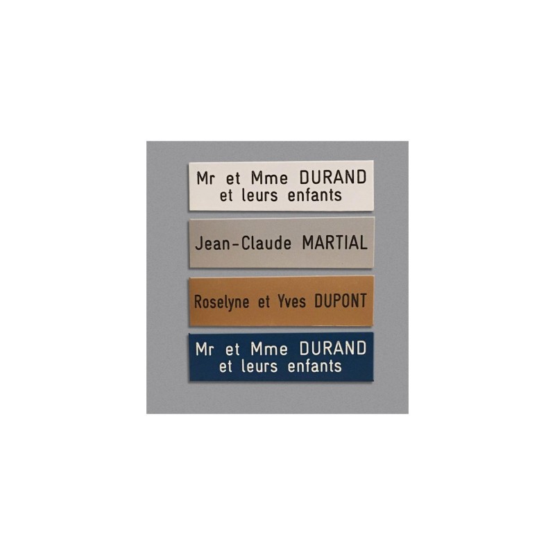 Plaque "PAS DE PUBLICITE - SVP" - Fond or, texte gravé noir
