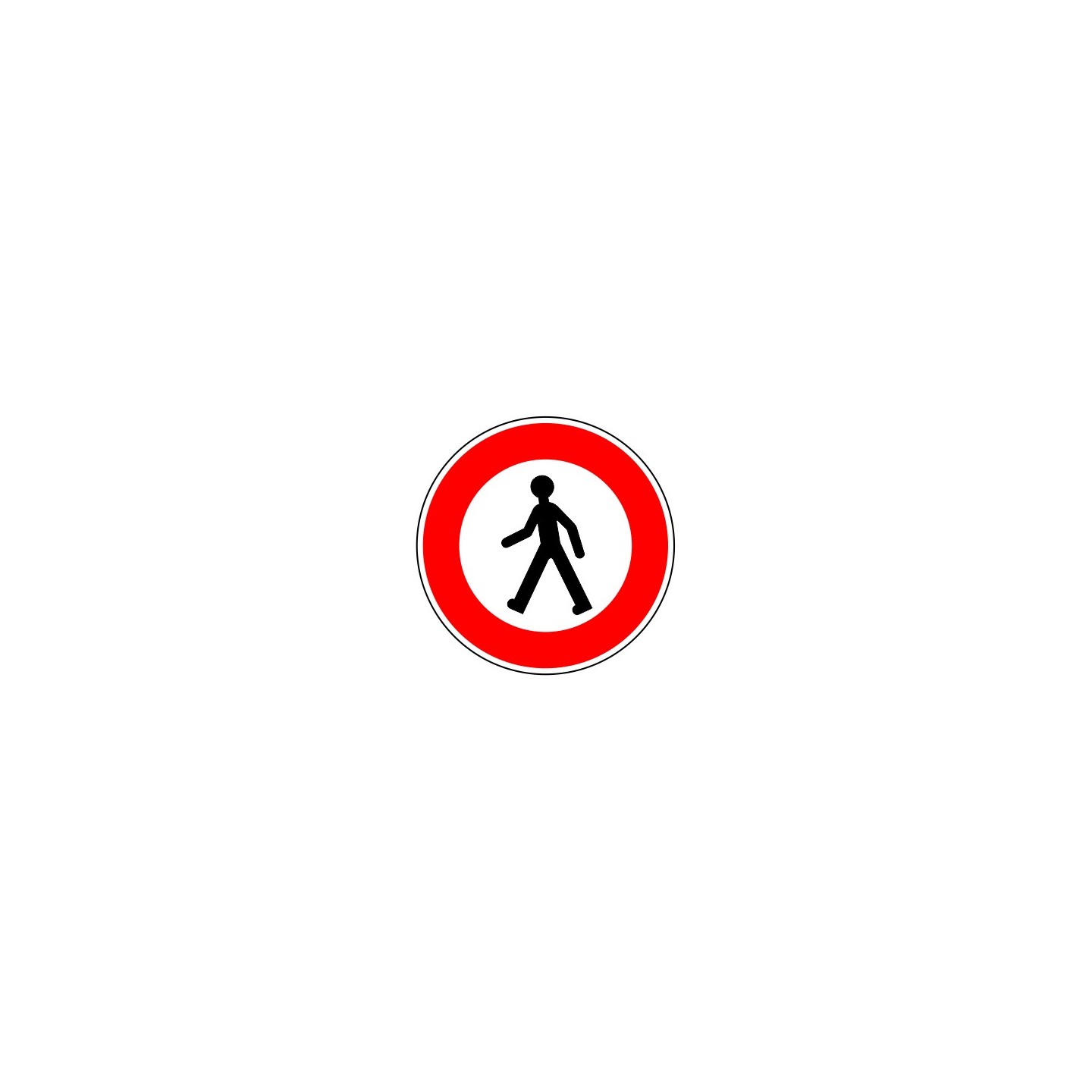 Panneau type routier Accès interdit aux piétons ref: B9a