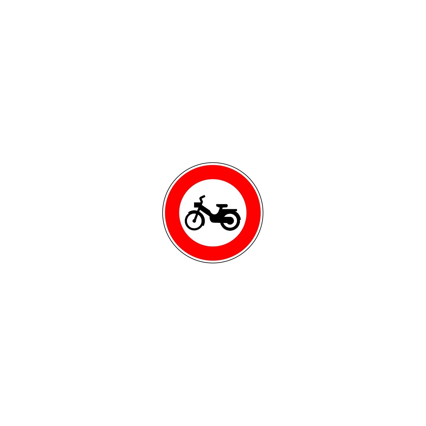 Panneau type routier Accès interdit aux cyclomoteurs ref: B9g