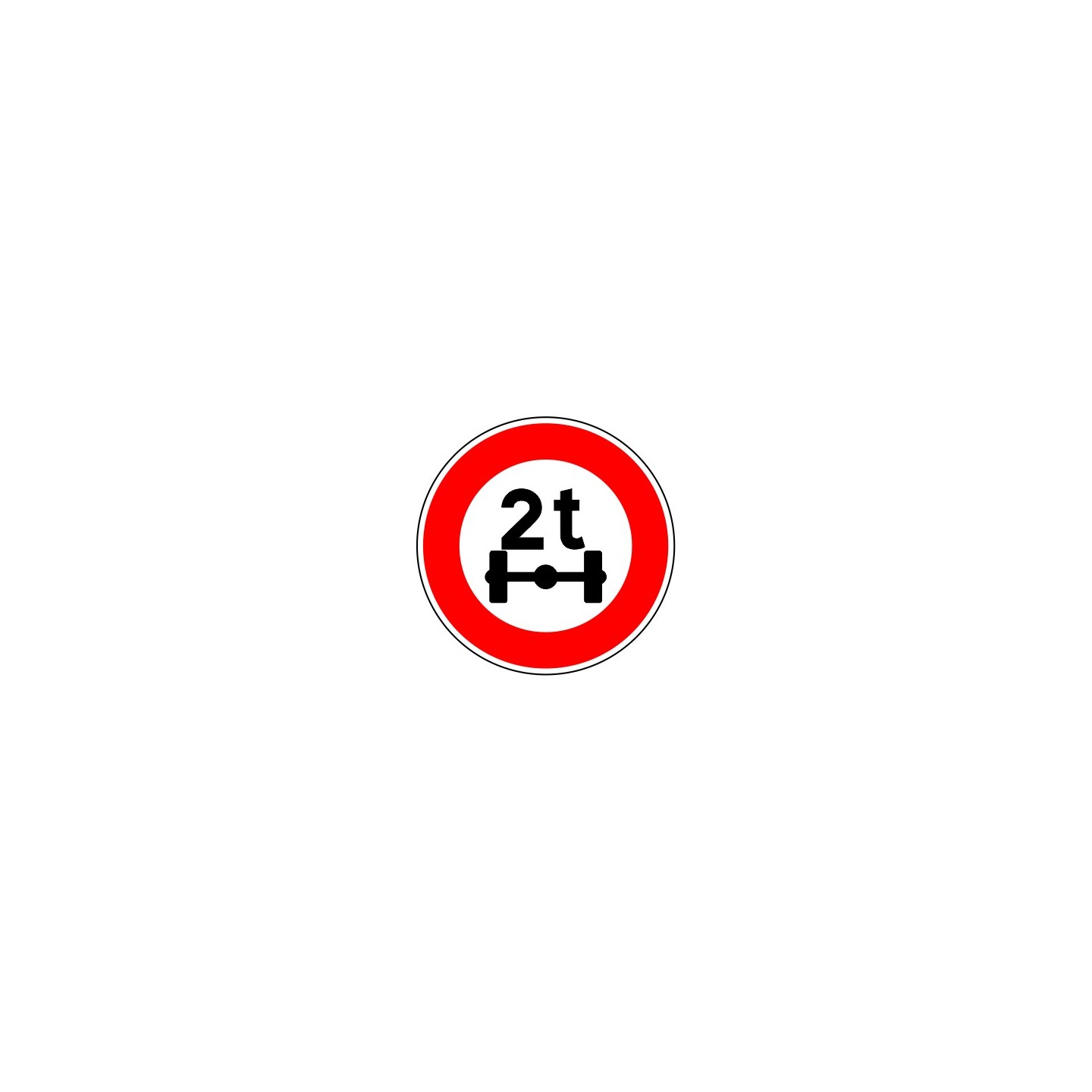 Panneau routier Accès interdit aux véhicules de plus de 2t