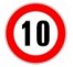 Panneau routier "Limitation de vitesse - 10 km/h" B14