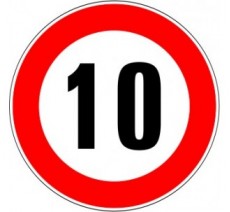 Kit ou panneau seul type routier "Limitation de vitesse - Interdiction de dépasser 10 kmh" ref: B14