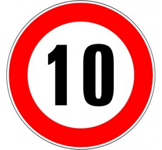 Panneau routier "Limitation de vitesse - 10 km/h" B14