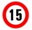 Panneau routier "Limitation de vitesse - 15 km/h" B14