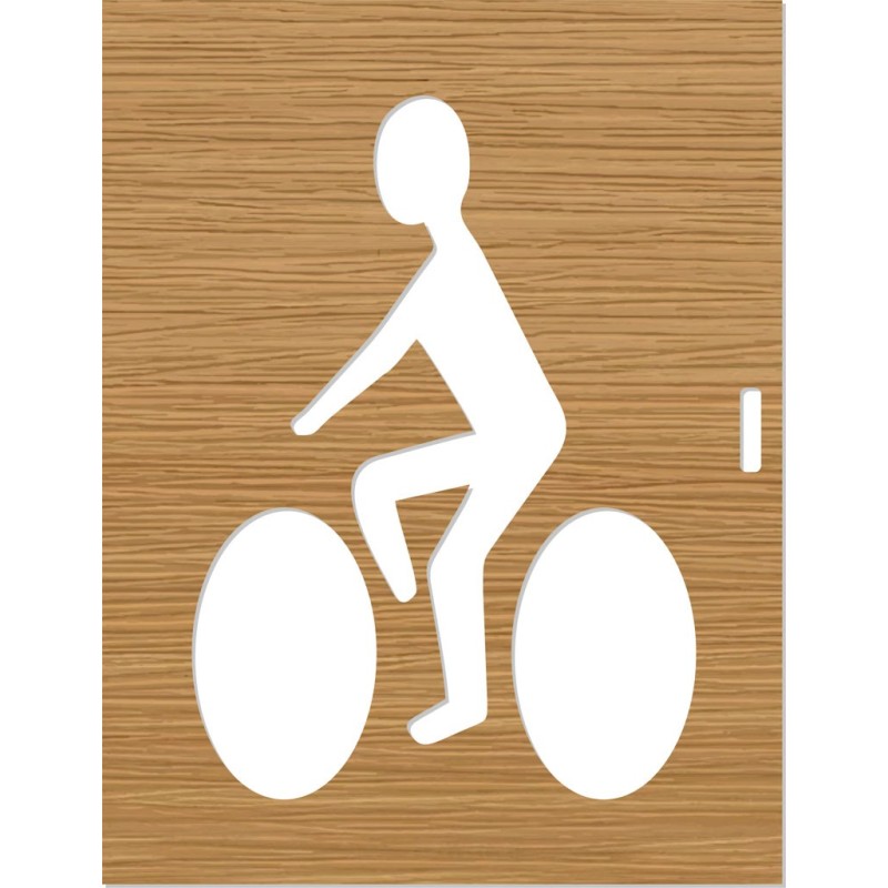 Pochoir en bois "Cycliste"
