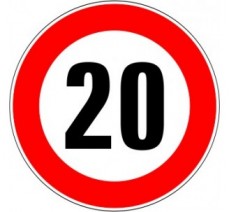 Kit ou panneau seul type routier "Limitation de vitesse - Interdiction de dépasser 20 kmh" ref: B14