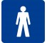 Plaque porte carré toilettes homme bleu