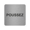 Plaque porte alu brossé picto carré poussez
