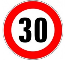 Panneau routier "Limitation de vitesse - 30 km/h" B14